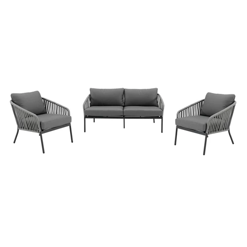 Conjunto de muebles de porche de aluminio iónico para 2 personas