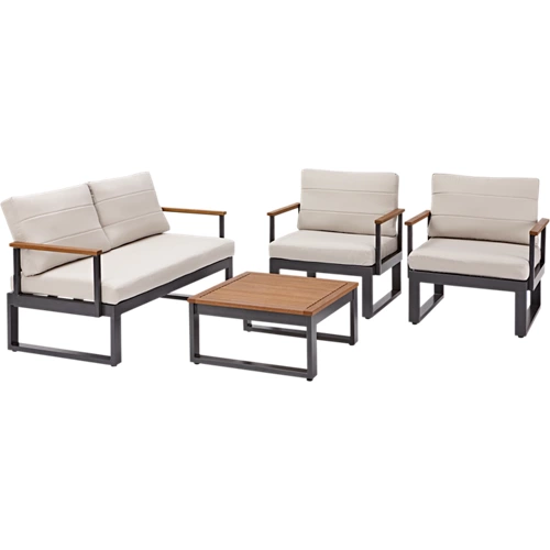 conjunto de porche de aluminio oris para 4 personas