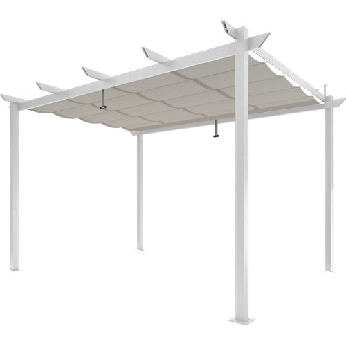 Pérgola de aluminio blanco material omega 282x400 cm