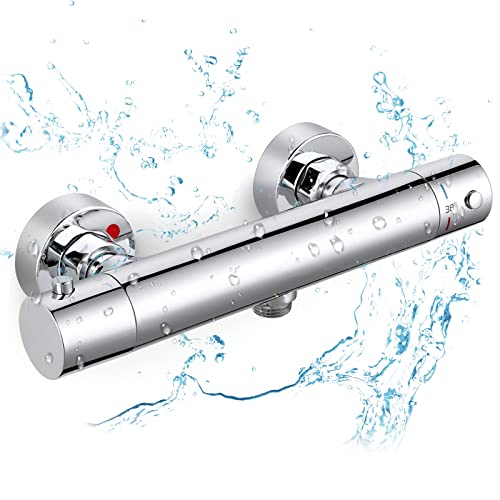 Grifo de ducha termostático Termostato de ducha Botón de seguridad para un control preciso de la temperatura - Cromo / AZ014A