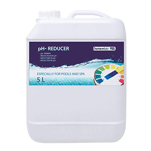 Nortembio Pool pH- Minus 5 L, Reductor de pH Natural para Piscina y SPA. Mejora la calidad del agua, regulador del pH, beneficioso para la salud.