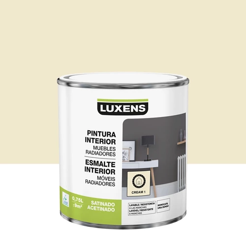 Esmalte interior luxens crema satinado 1 0,75l