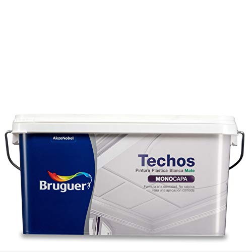Bruguer - Techos con pintura plástica mate - Color blanco brillo -, 2,5 litros