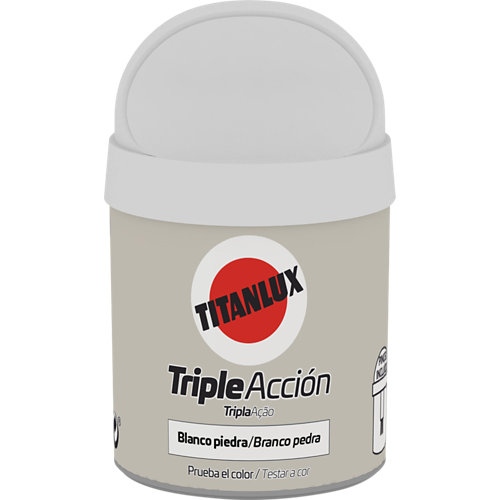 Titanlux pintura tester triple acción 75ml blanco piedra