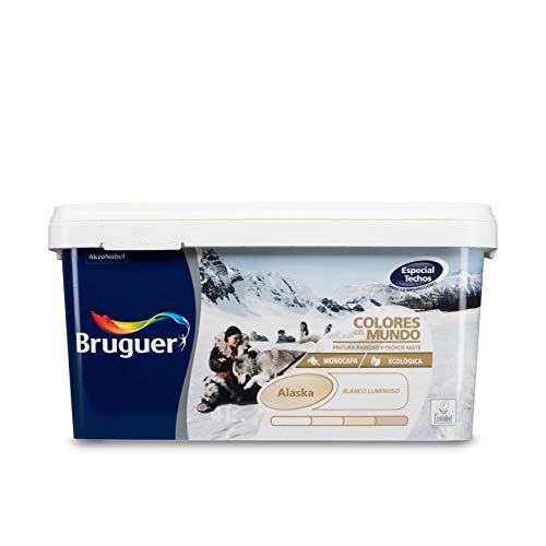 Pintura mural Bruguer Colors of the World, monocapa, Blanco Alaska Extra Mate 4 L