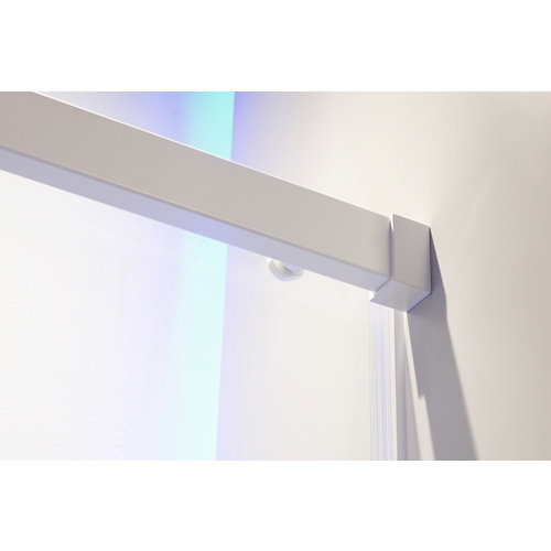 Mampara corredera Tala perfil blanco ahumado 140x200 cm