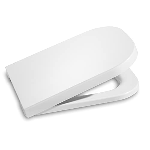 Roca A801470004 The Gap Standard - Tapa de inodoro y silla, distancia entre agujeros de anclaje: 16 cm, Blanco, 453,5 x 350 x 35 mm