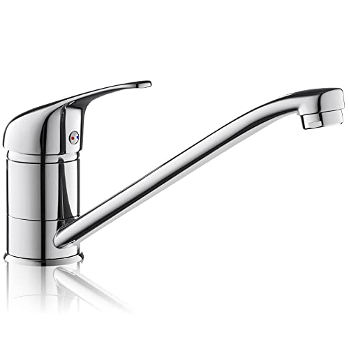 Grifo de cocina giratorio 360 ° BONADE Grifo de fregadero de latón cromado Grifo de cocina monomando Grifo de agua caliente y fría