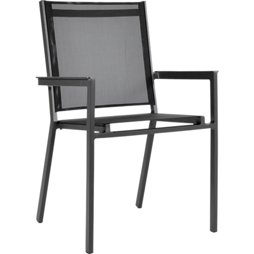 Silla exterior con reposabrazos de aluminio Charles negro