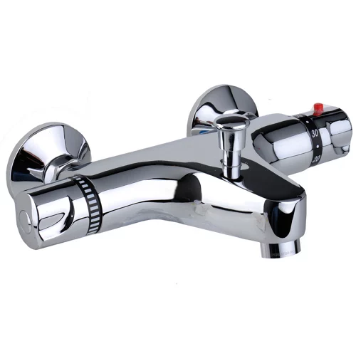 Batería de bañera de mamolita cromada con dos asas de marco asirio