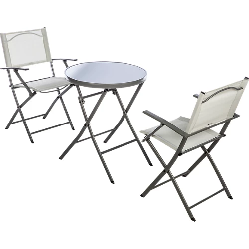 Conjunto de muebles de terraza de acero Emys para 2 personas