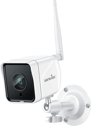Wansview Cámara de vigilancia WiFi para exteriores, cámara WiFi IP de seguridad 1080P con detección de movimiento nocturno de audio bidireccional, compatible con Alexa RTSP Onvif, IP66 resistente al agua, W6 (blanco)