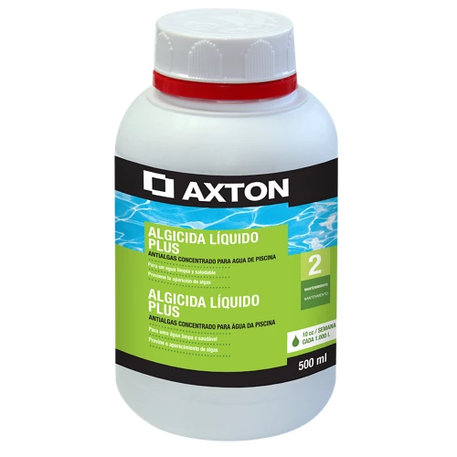 Algicida liquido para piscinas axton en caja de 2l
