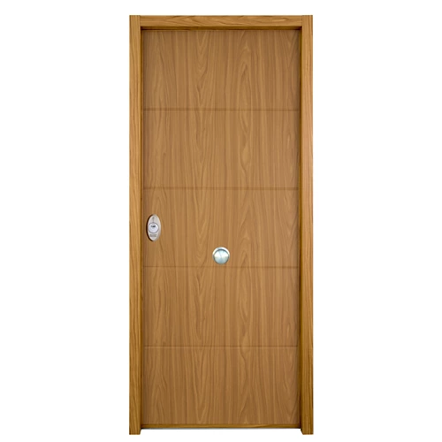 Puerta de entrada blindada lampara serie V roble/roble recto 89x206cm