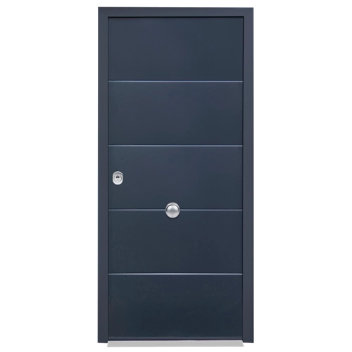 Puerta de entrada blindada 3101 tragaluz derecho gris / blanco 90x209 cm