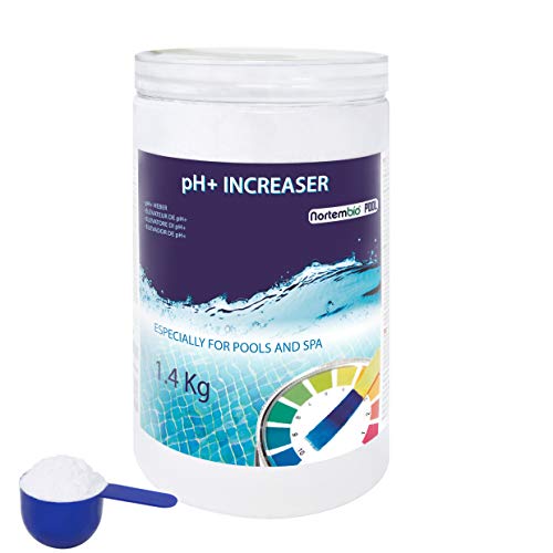 Piscina Nortembio pH Plus Elevador 1,4 Kg.  pH + Elevador para piscinas, jacuzzi y spa.  Tratamiento natural para el ajuste del pH en formato polvo.  Mejora la calidad del agua.  Seguro familiar.