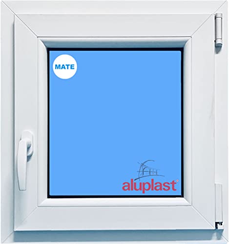 (V26M) 600x700 Ventana PVC Blanco Vidrio Mate con Oscilobatiente Derecha