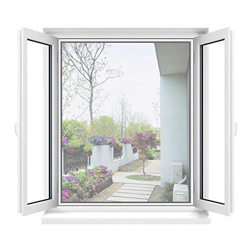 Apalus Vidrio Microperforado Universal, Malla Lavable, Malla Regulable, Tamaño Ventana DIY - Protección Total (Tamaño Máximo 130x150CM, Blanco)