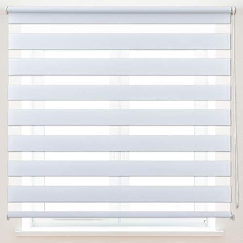 Dalina Textil Roller Doble Capa Noche y Día (Blanco, 160x180cm)