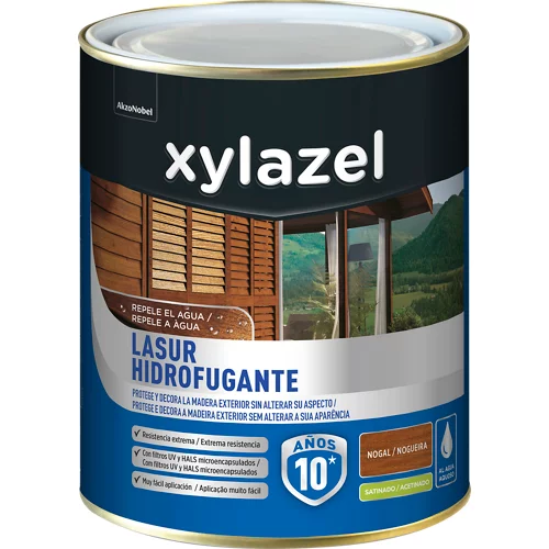 Protector de madera hidrófobo satinado Xylazel 2,5 l nogal