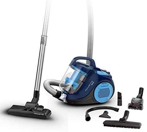 Rowenta Swift Power RO2981 Total Care, aspirador sin bolsa, sistema ciclónico, depósito de 1,5 L, cepillo para parquet, boquilla 2 en 1 para grietas, tapicería y accesorio para el pelo de mascotas, 77 dB, Multicolor
