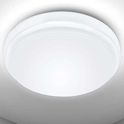 Plafón Led 24W Plafón Equivalente a 200W Impermeable IP54 Blanco Frío 2200 Lúmenes 6000K Plafón Led para Baño Cocina