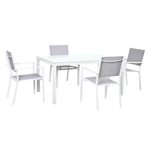 Conjunto de muebles de exterior lounge de aluminio para 4 personas