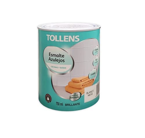 Tollens - Esmalte para Azulejos al Agua Brillante 750 ml (Blanco Nieve 100)