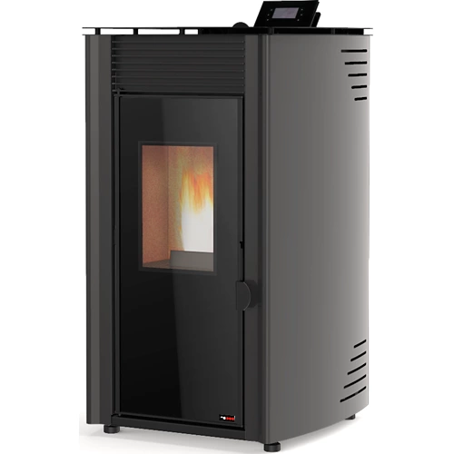 Estufa a pellets puente rojo primer avance 8 kw negro