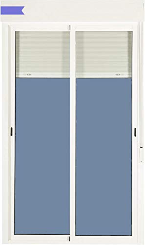 Ventanastock Balcón Aluminio 1500×2185 Corredera Con Persiana PVC 2 hojas (marco y caja en kit)