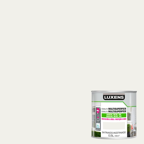 Luxens pintura satinada al agua para múltiples superficies 500 ml blanco