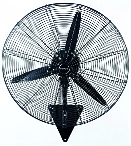 Bastilipo Ventisca Ventilador Industrial de Pared, 160 W, Acero Inoxidable, 3 Velocidades, Negro