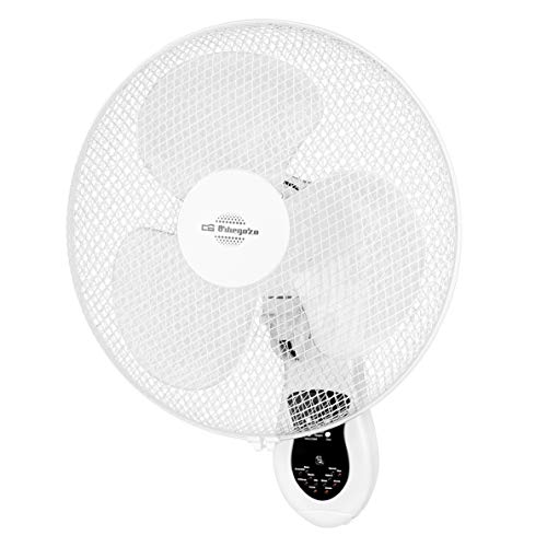 Ventilador de pared Orbegozo WF0242, mando a distancia, 3 velocidades, cabezal oscilante multidireccional, temporizado, 40 W, plástico