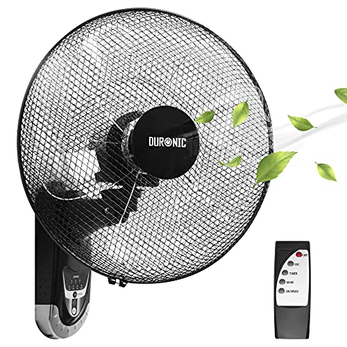 Ventilador de pared Duronic FN55 5 palas - Hélice 40 cm - Potencia eléctrica 60W - Oscilador - 3 velocidades - Mando a distancia - Función temporizador - Cabezal orientable