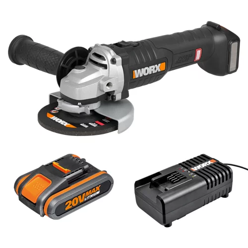 Juego de amoladora Worx 20v 115 mm + cargador y batería