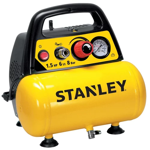 Compresor sin aceite stanley dc 200/8/6 de 1.5 hp y 6l de almacenamiento
