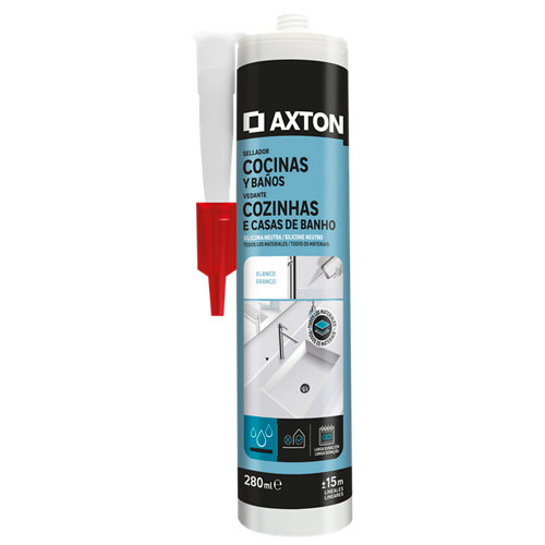 Silicona neutra para cocinas y baños Axton 280 ml blanca