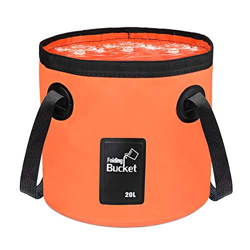 Cubo de agua plegable Idefair 20 l, lavabo para ahorrar espacio Contenedor de almacenamiento de agua plegable Cubo de camping plegable Viajes Senderismo Pesca Jardinería Lavado de autos