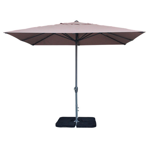 Paraguas cuadrado aluminio y acero easywind marrón 300x300 cm