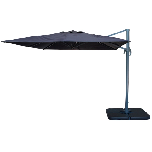 Paraguas excéntrico aluminio easywind gris foehn 300x300 cm