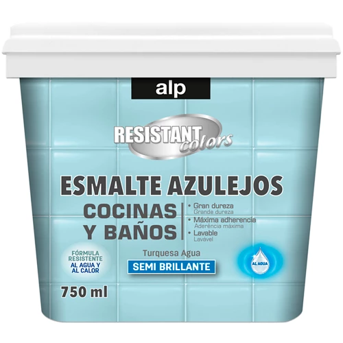 Azulejo esmaltado para cocina y baño azul turquesa alp 750 ml