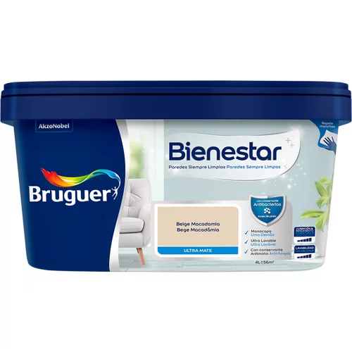 Pintura bienestar Bruguer 4l beige macadamia