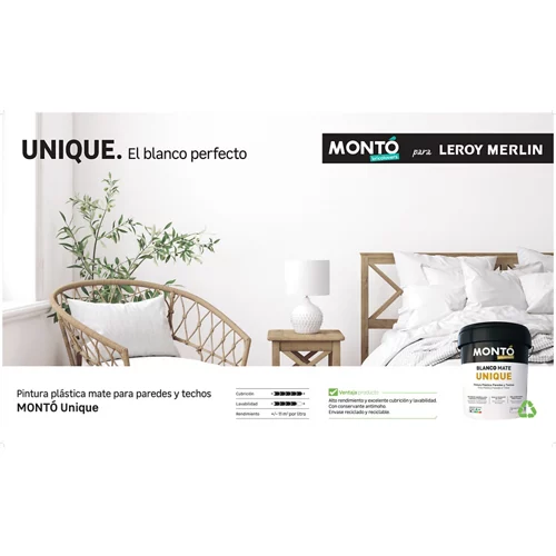 Pintura interior única montada 4 l blanca