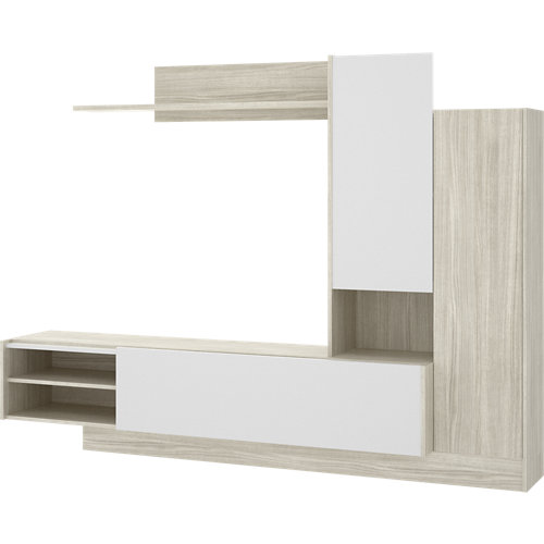 Liv mueble para salón blanco y gris 218x168x40 cm