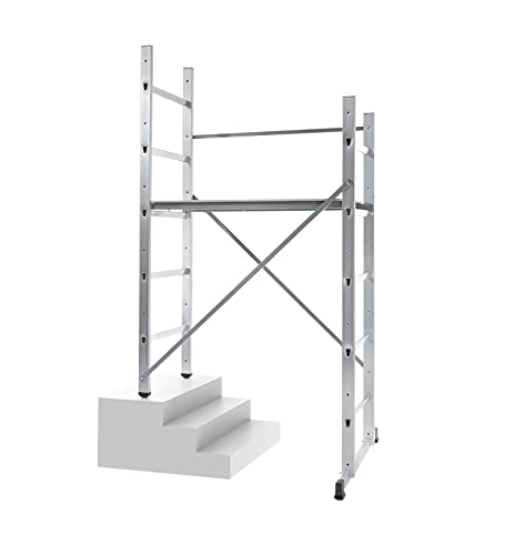 Hailo 9473-311 - Andamio de aluminio Hobby 3 (altura máxima de trabajo 3 m), gris