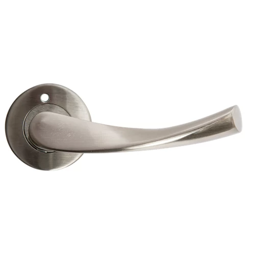 Rosetón interior y exterior para puerta Arosa en aluminio niquelado