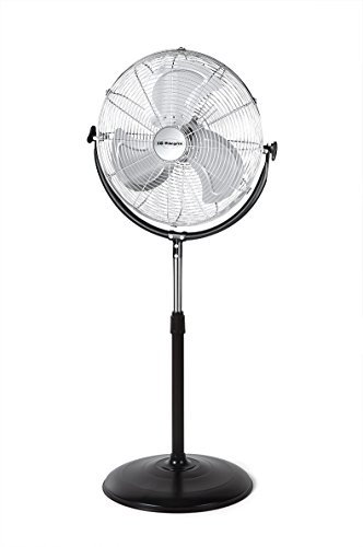 Orbegozo PWS 1950 - Ventilador de pie industrial, 3 velocidades, aspas metálicas, asa de transporte, 155 W, negro y plata
