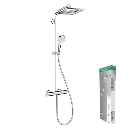 Hansgrohe 27271000 Crometta E 240 Sistema de ducha, 2 tipos de jets, cromo, 240 mm