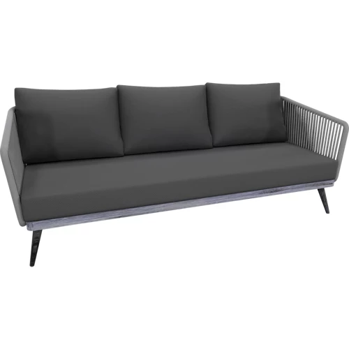 Sofá de exterior de aluminio gris óptimo