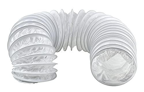 Manguera PVC blanca Ø 80mm flexible y extensible hasta 1m, para aire acondicionado, campana extractora, secadora